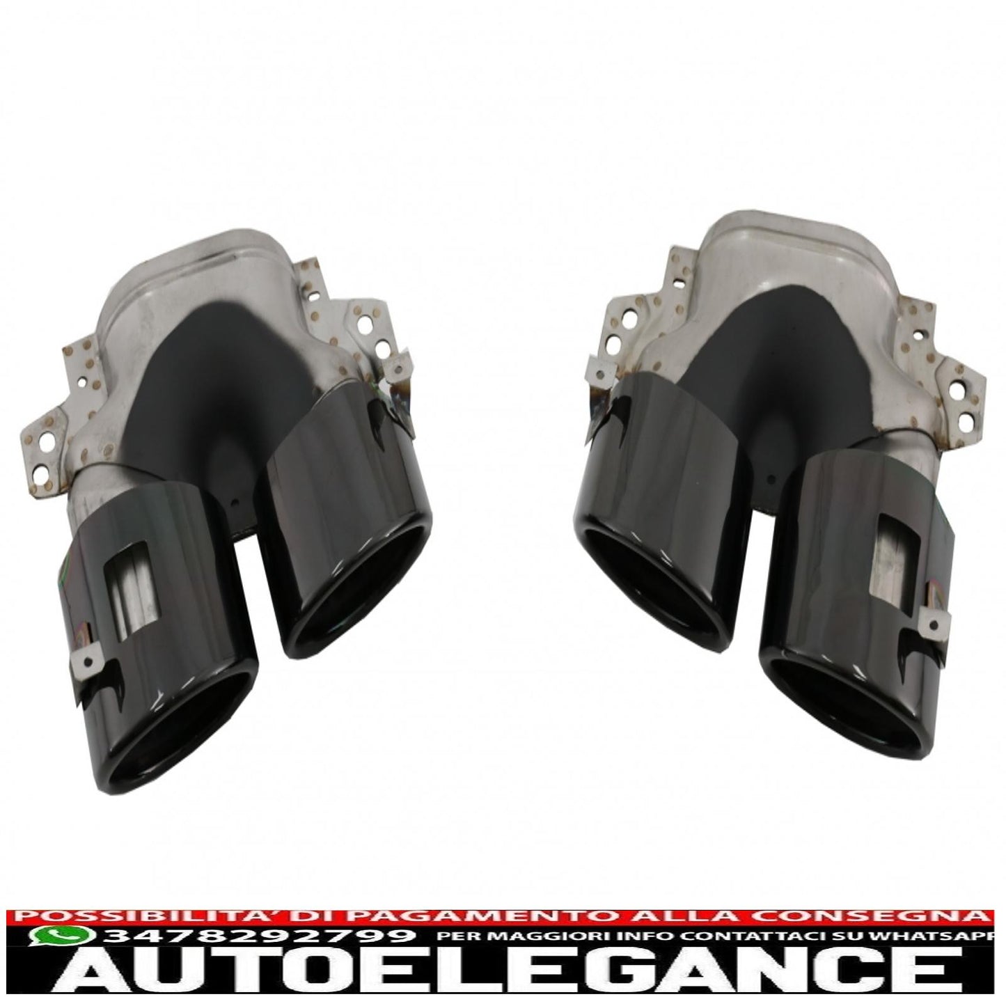 Diffusore con mantovana per paraurti posteriore adatto per Mercedes Classe A W177 hatchback (2018-up) terminali del silenziatore di scarico neri