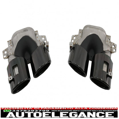 Diffusore con mantovana per paraurti posteriore adatto per Mercedes Classe A W177 hatchback (2018-up) terminali del silenziatore di scarico neri