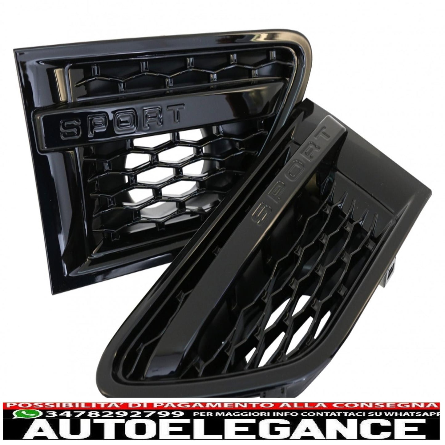 central grille and side air intakes group suitable for land rover sport l320 restyling (2009-2013) autobiography look all black edition