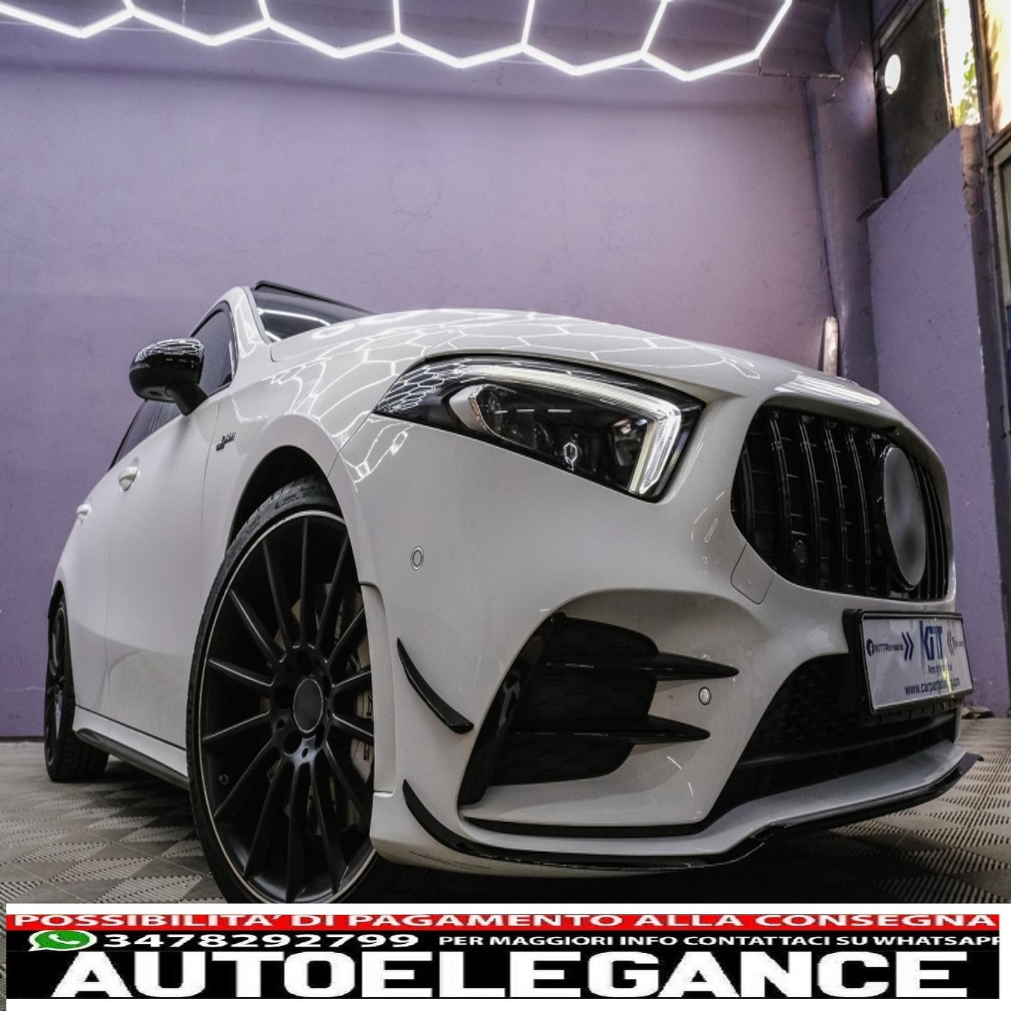 Alette paraurti anteriori alette laterali flac adatte per mercedes a class w177 v177 (04.2018-) a35 design black edition AUTOELEGANCERICAMBI