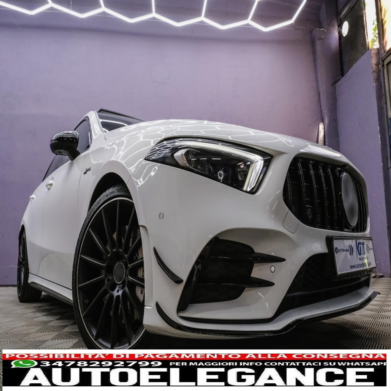 Alette paraurti anteriori alette laterali flac adatte per mercedes a class w177 v177 (04.2018-) a35 design black edition AUTOELEGANCERICAMBI
