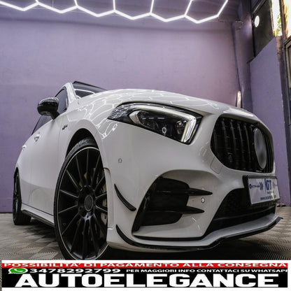 Alette paraurti anteriori alette laterali flac adatte per mercedes a class w177 v177 (04.2018-) a35 design black edition AUTOELEGANCERICAMBI