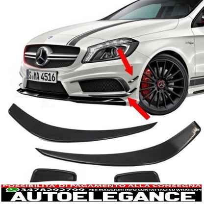 Alette aerodinamiche splitter paraurti anteriore adatte per mercedes w176 classe a (2012-08/2015) design a45 AUTOELEGANCERICAMBI