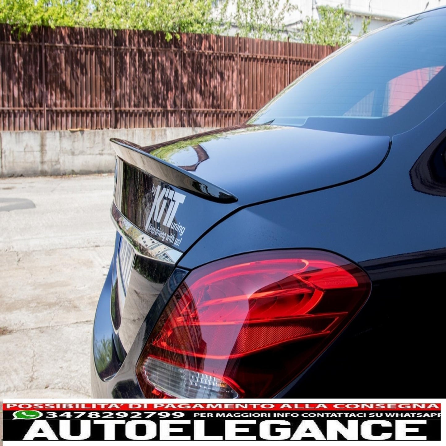 trunk spoiler suitable for mercedes c-class w205 (2014-2020) glossy black