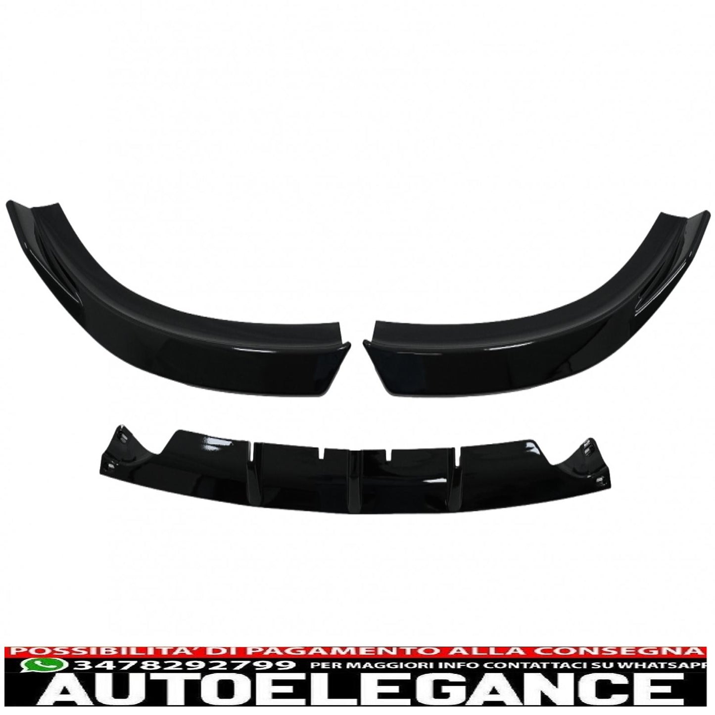 Additional spoiler for front bumper suitable for audi a4 b8 (2007-2012) sedan avant piano black