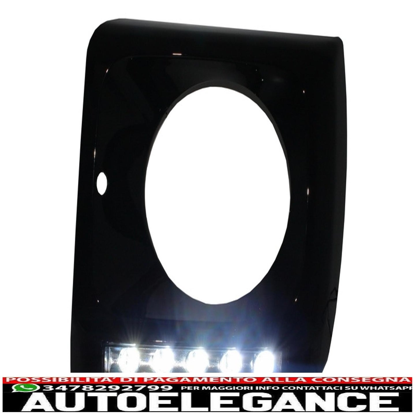 coperture fari nere con led drl luci diurne cromate adatte per mercedes classe g w463 (1989-up) design g65 nero AUTOELEGANCERICAMBI