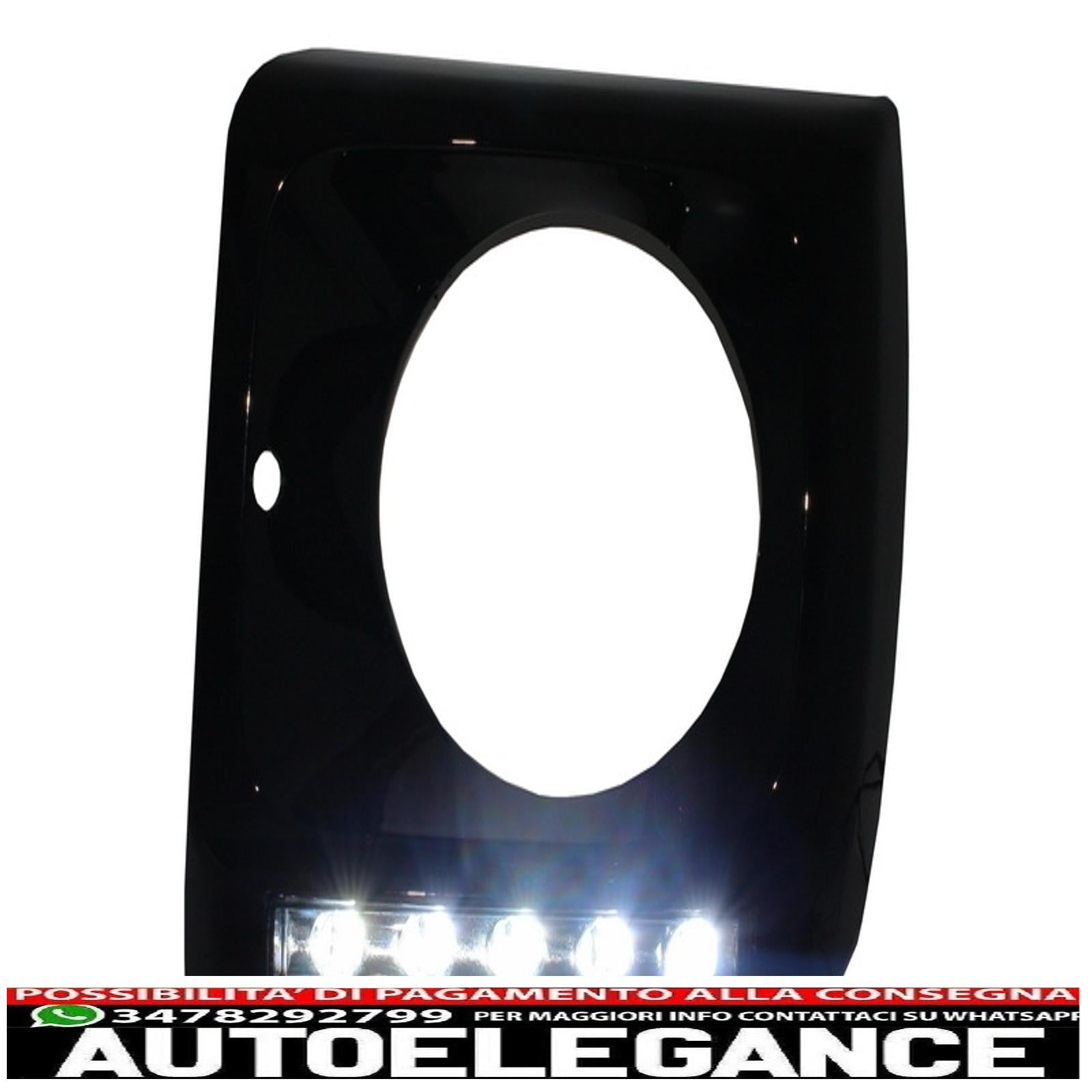 coperture fari nere con led drl luci diurne cromate adatte per mercedes classe g w463 (1989-up) design g65 nero AUTOELEGANCERICAMBI