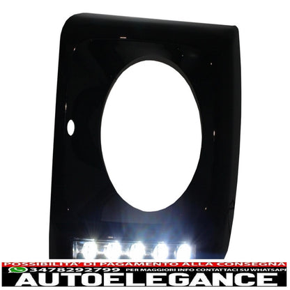 coperture fari nere con led drl luci diurne cromate adatte per mercedes classe g w463 (1989-up) design g65 nero AUTOELEGANCERICAMBI