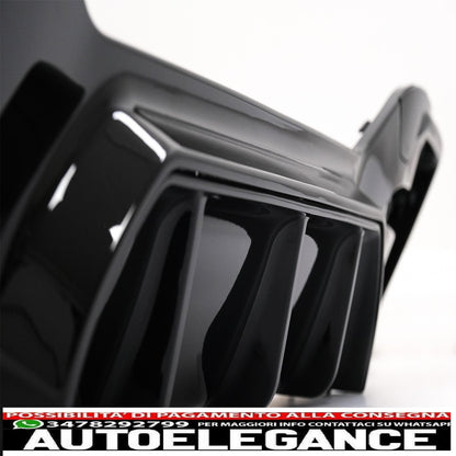 spoiler paraurti posteriore mantovana diffusore doppia doppia uscita adatto per bmw serie 1 f20 f21 lci (2015-2019) nero pianoforte