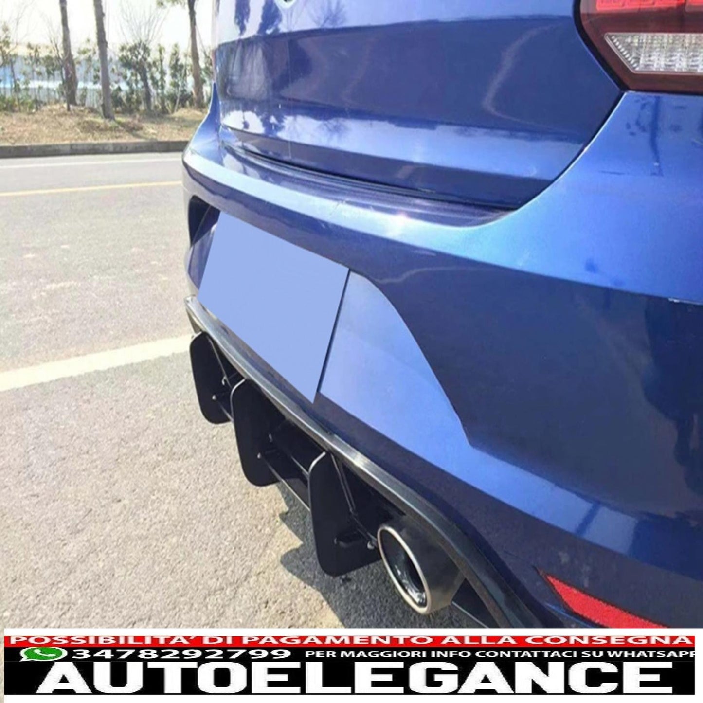 estensione paraurti posteriore per diffusore adatta a vw polo 6r gti (2011-2018)