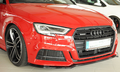 SPLITTER ADATTO PER AUDI A3 8V 2016-2019 LIFT S3 SLINE NERO LUCIDO (LISCIO)