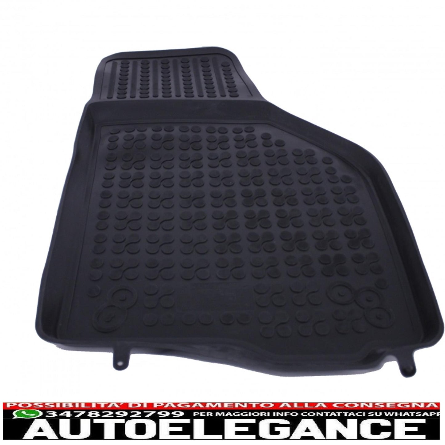Black rubber mat suitable for Seat Leon 1p (2005-2013) Skoda Octavia II (2004-2013) VW Golf 5 Golf 6 (2003-2013) Jetta V (2005-2010) Scirocco iii (2008-2017)