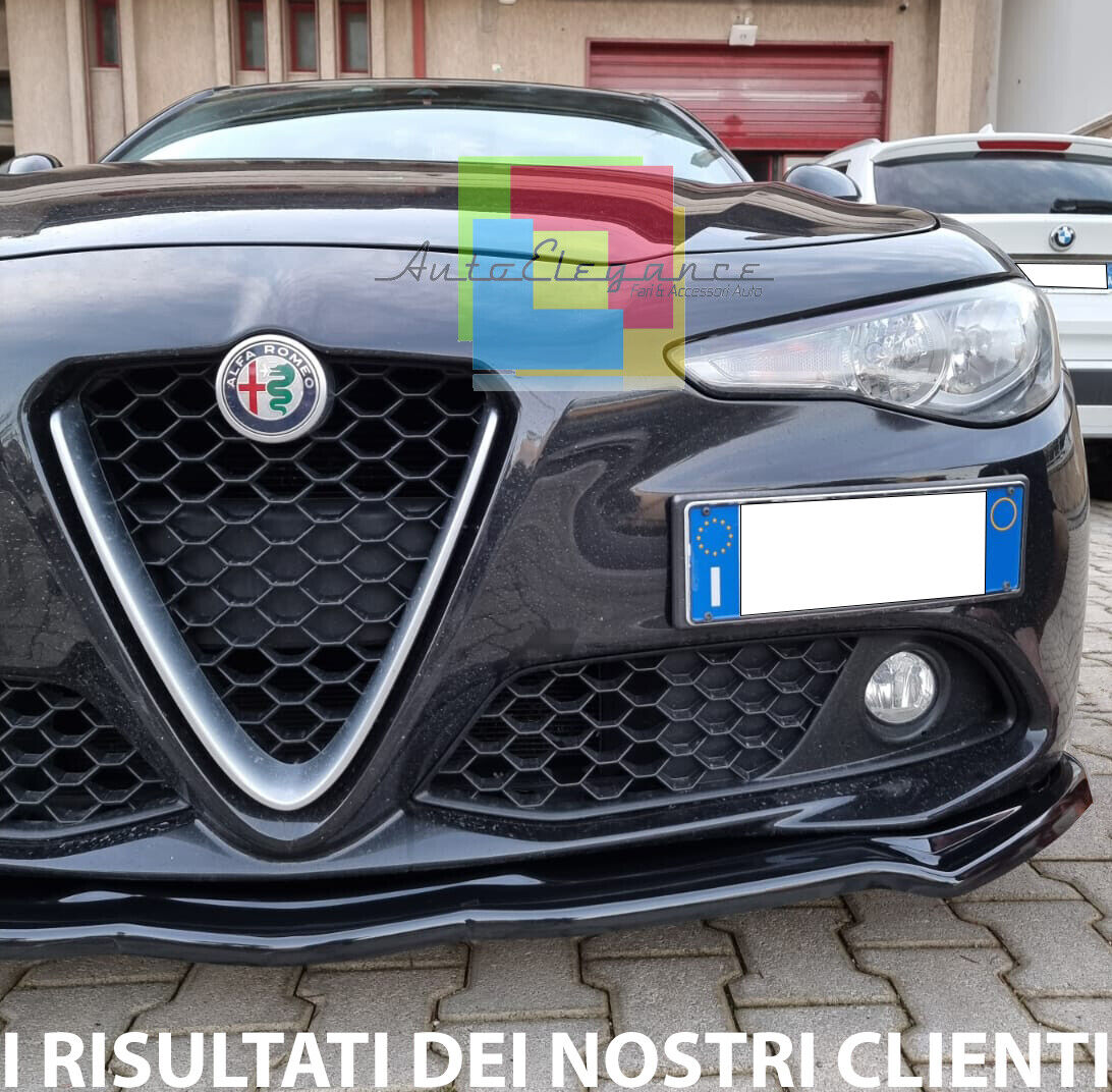 SPLITTER FOR ALFA ROMEO GIULIA BLADE UNDER FRONT BUMPER GLOSSY BLACK 0078