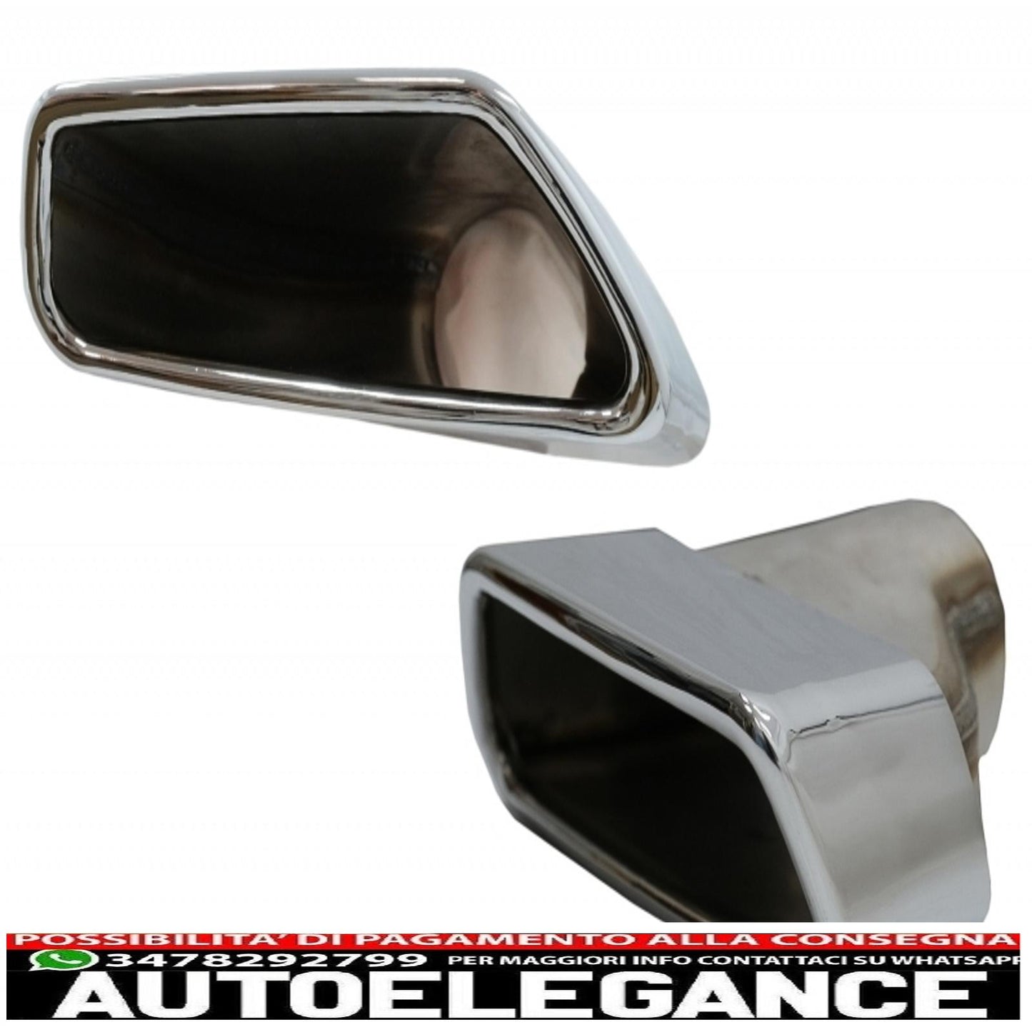 diffusore del paraurti posteriore con terminali del silenziatore di scarico adatto per BMW Serie 5 G30 G31 Limousine Touring (2017-up) M Performance Design Cromato e Nero Pianoforte