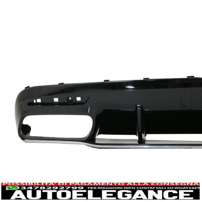 diffusore d'aria per paraurti posteriore con terminali di scarico cromati e griglia centrale nera, adatto per mercedes classe s c217 coupe (2014-2017) s63 gt-r design