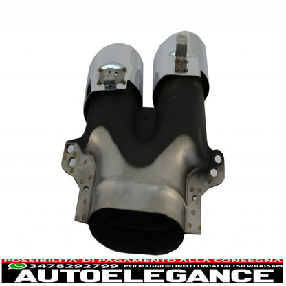 rear diffuser with exhaust tips and central grille suitable for mercedes e class c238 amg sport line (2016+) e53 design black chrome