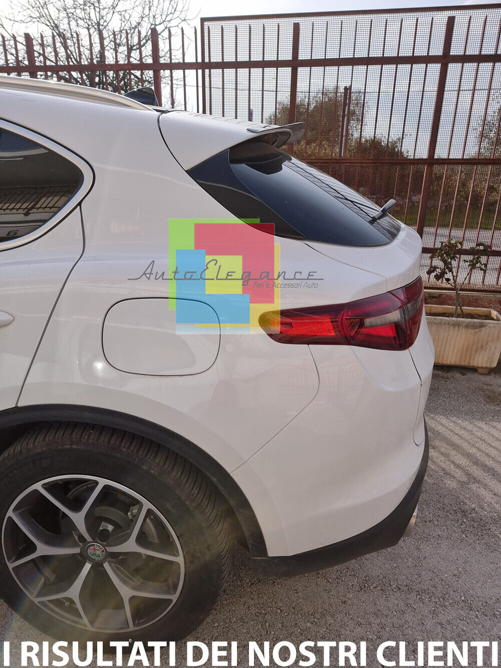 ALFA ROMEO STELVIO SPOILER POSTERIORE TETTO AGGIUNTIVA ALA NERO LUCIDO 0039 AUTOELEGANCERICAMBI