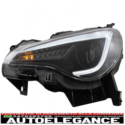 fari anteriori a led adatti per toyota 86 (2012-2019) subaru brz (2012-2018) scion fr-s (2013-2016) con luci di svolta dinamiche sequenziali