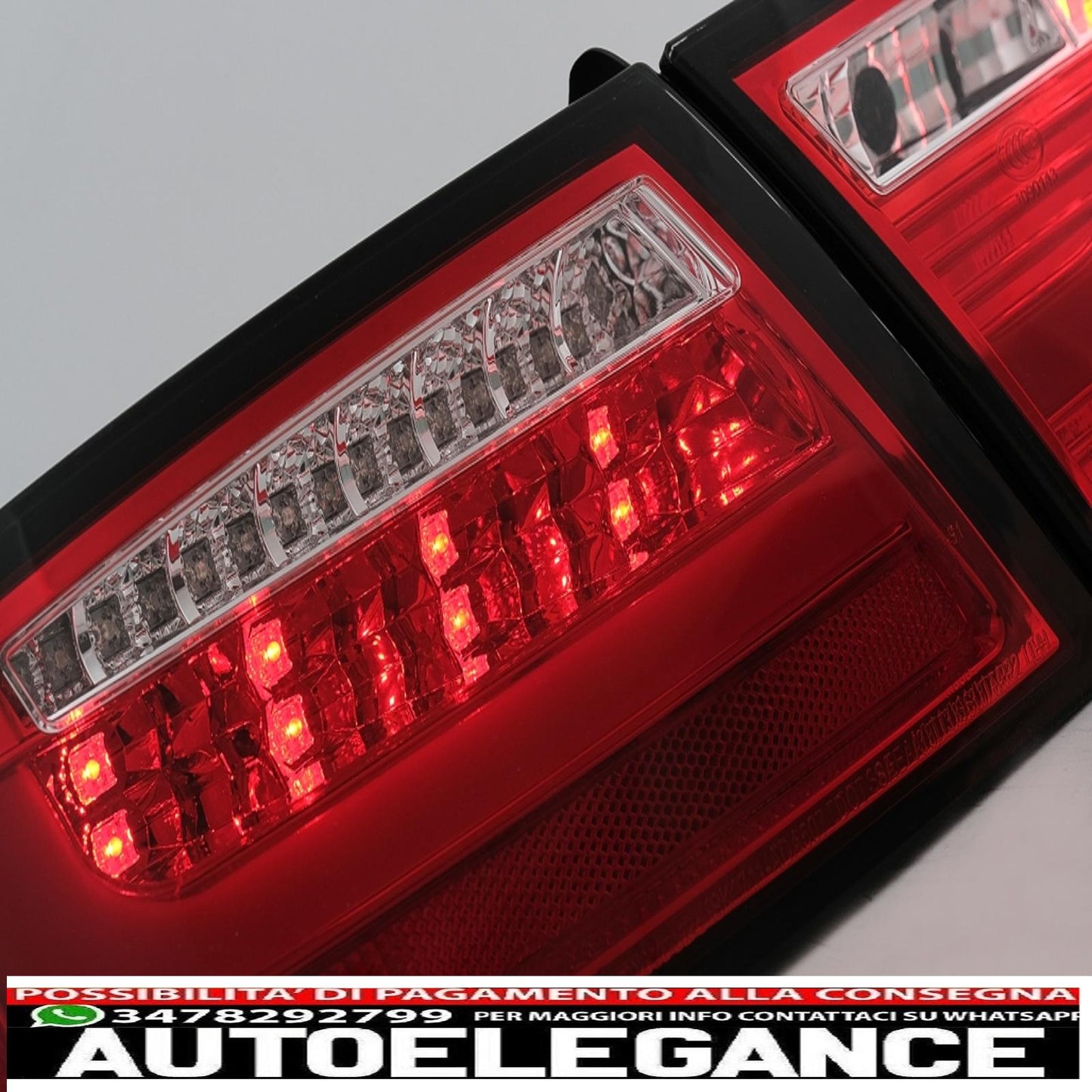 led rear lights suitable for audi a5 8t coupe cabrio sportback (2007-2009) transparent red