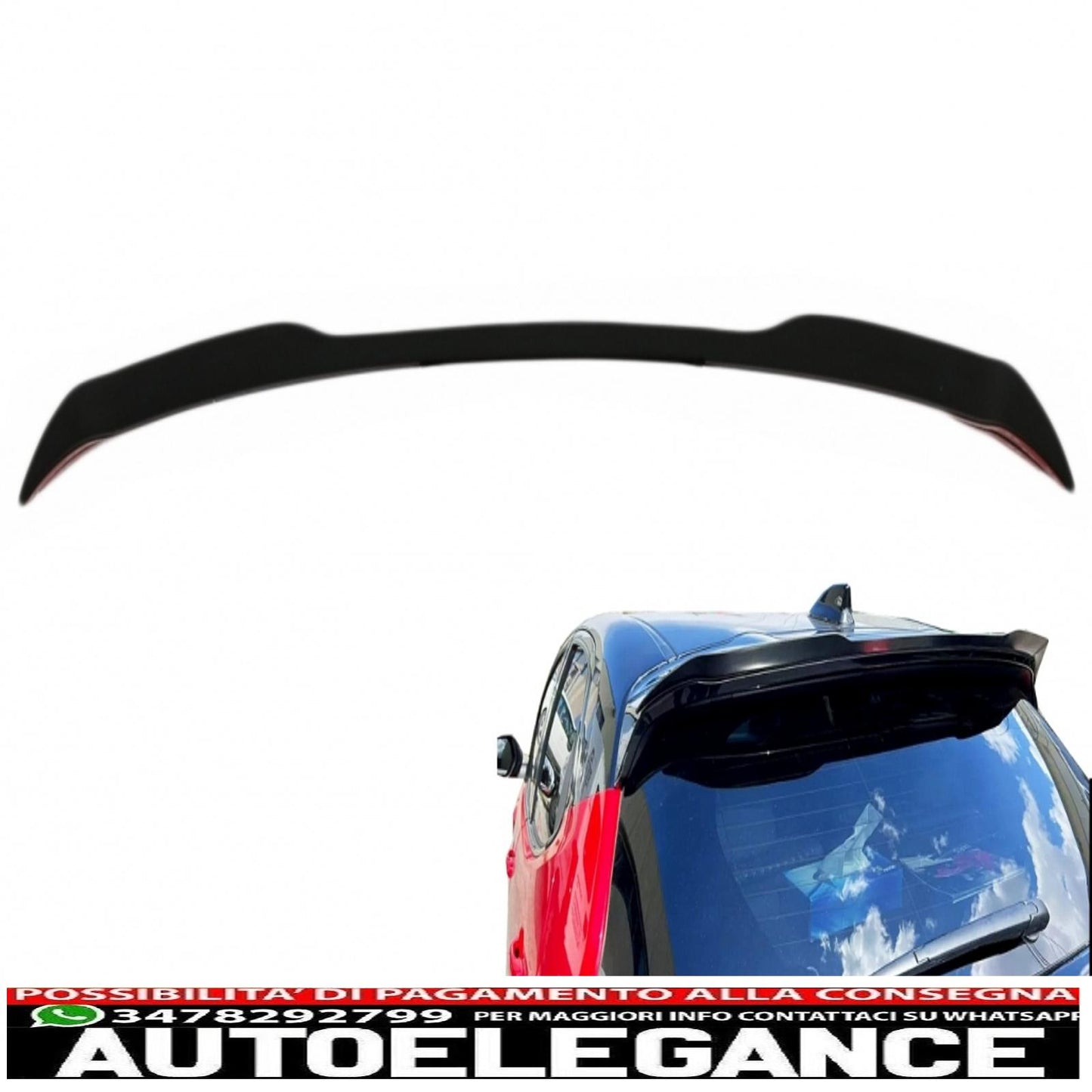 ala spoiler sul tetto adatta per toyota yaris mk4 xp210 (2020-up) pianoforte nero AUTOELEGANCERICAMBI
