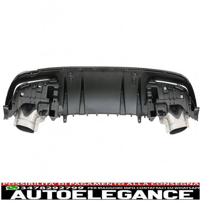 diffusore paraurti posteriore con terminali di scarico adatti per mercedes classe c w205 (2014-2020) e spoiler bagagliaio nero pianoforte