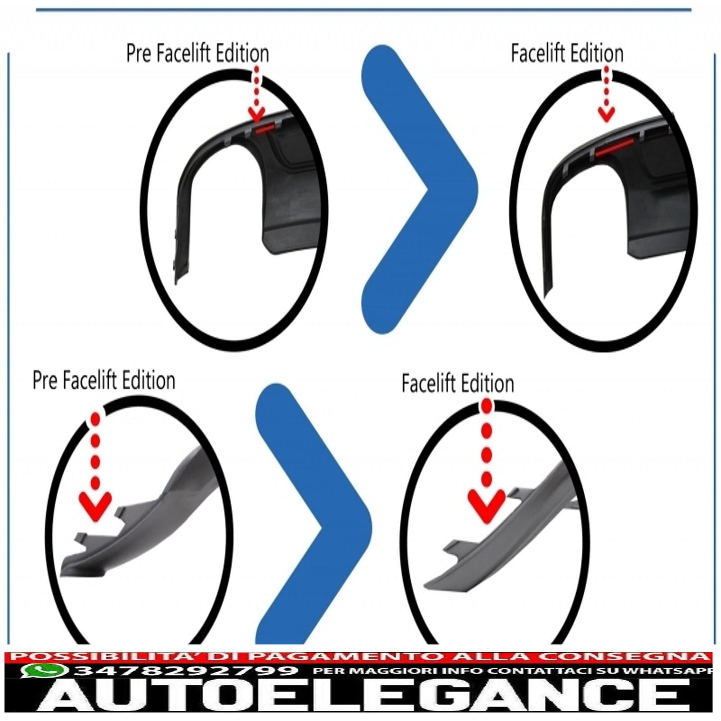 Diffusore d'aria con mantovana per paraurti posteriore adatto per audi a4 b8 pre restyling limousine/avant (2008-2011) con terminali di scarico terminali di scarico solo design s-line Paraurti standard