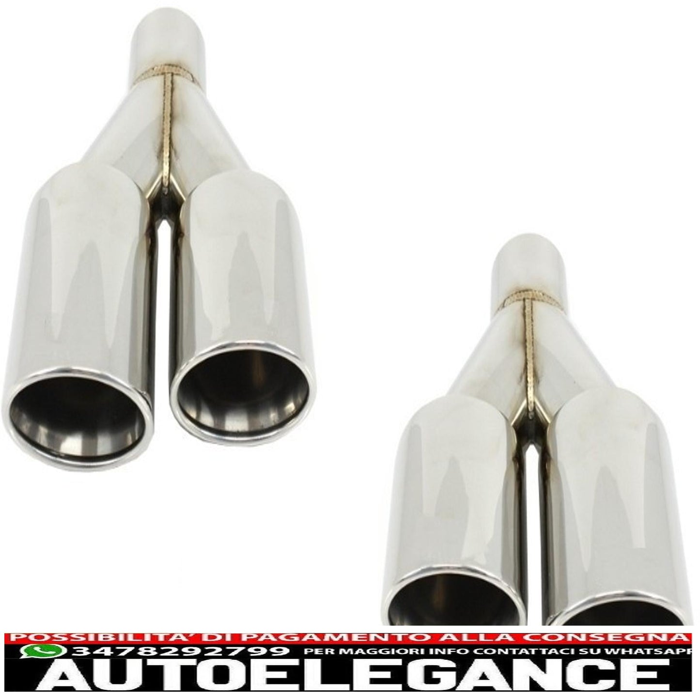 diffusore d'aria a doppia uscita adatto per bmw f10 serie 5 (2011-2017) design m-performance con terminali di scarico m-power cromati