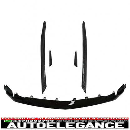 Front bumper lip extension fit for mercedes a class a45 w177 v177 (2018-up) a45s piano black design