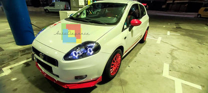 SPLITTER ANTERIORE ADATTO PER FIAT GRANDE PUNTO LOOK NERO LUCIDO DESIGN SPORTIVO