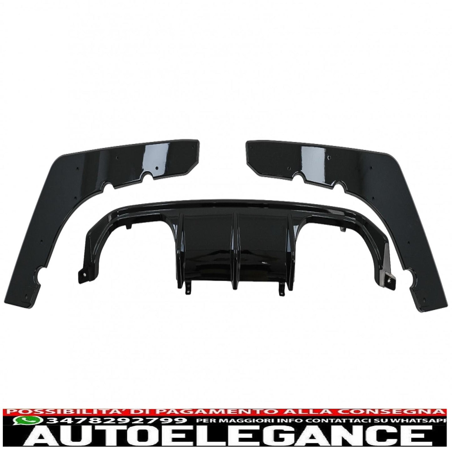 Aerodynamic Body Kit Front Bumper Lip &amp; Air Diffuser Fit For BMW F80 M3 Sedan F82 M4 Coupe (2014-2019) M Sport Design Piano Black