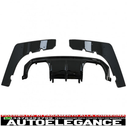 Aerodynamic Body Kit Front Bumper Lip &amp; Air Diffuser Fit For BMW F80 M3 Sedan F82 M4 Coupe (2014-2019) M Sport Design Piano Black