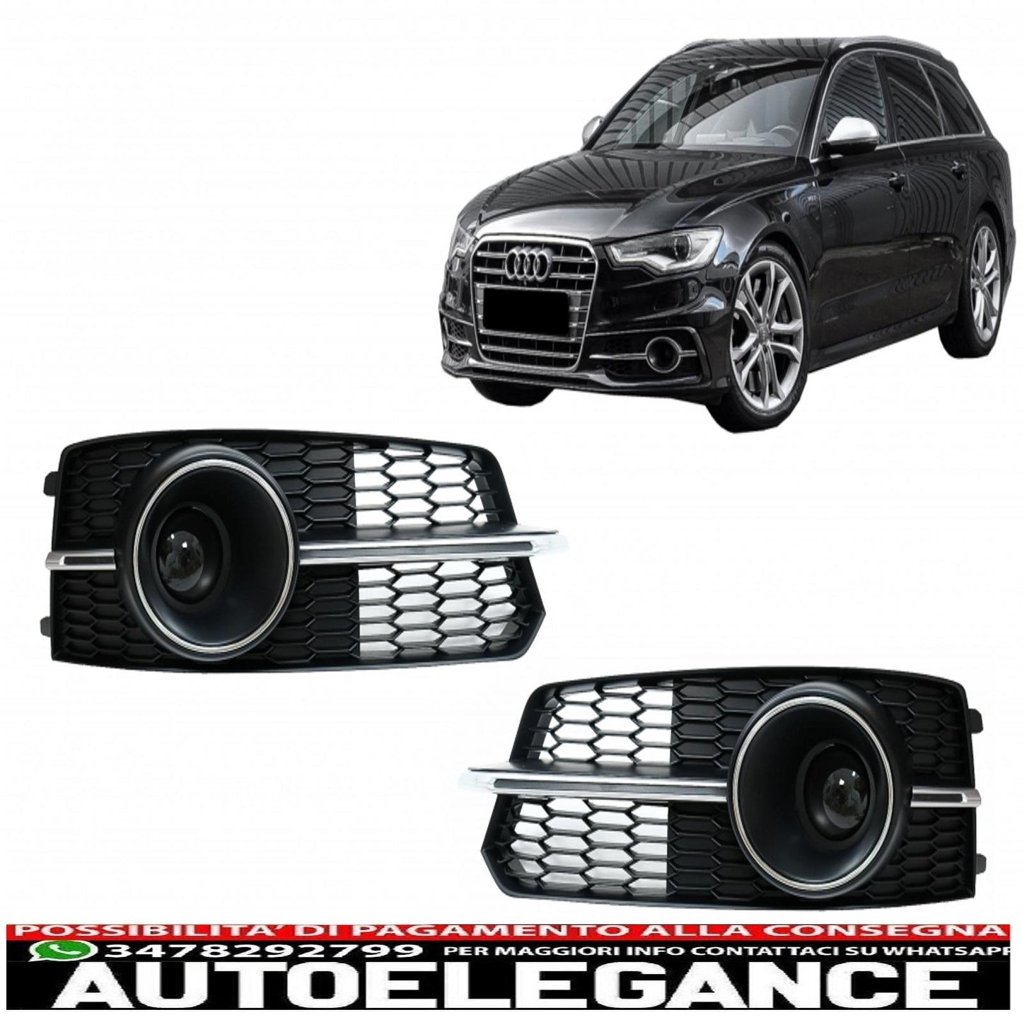 lower grill bumper covers ACC side grills suitable for audi a6 c7 4g s line facelift (2015-2018) chrome edition