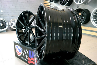 ADATTO per BMW 3 E46 E90 Lega Concavo Cerchi 18 inch 5x120 Nero cvt Stile Ruote