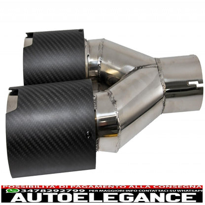 Diffusore paraurti posteriore con terminali di scarico doppi in carbonio da 6,8 cm/2,67 pollici, adatto per BMW Serie 5 G30 G31 (2017-up) M5 Design Piano Black