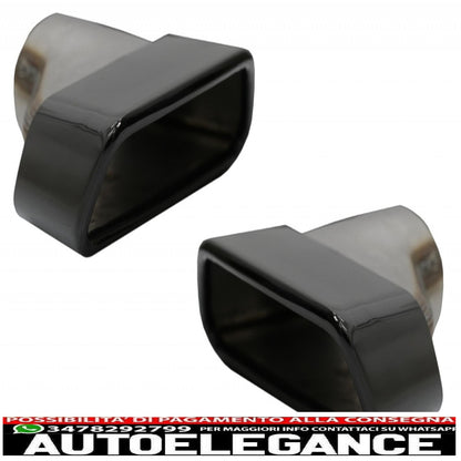 diffusore paraurti posteriore con terminali di scarico adatto per BMW Serie 5 G30 G31 Limousine Touring (2017-up) M Performance Design Nero