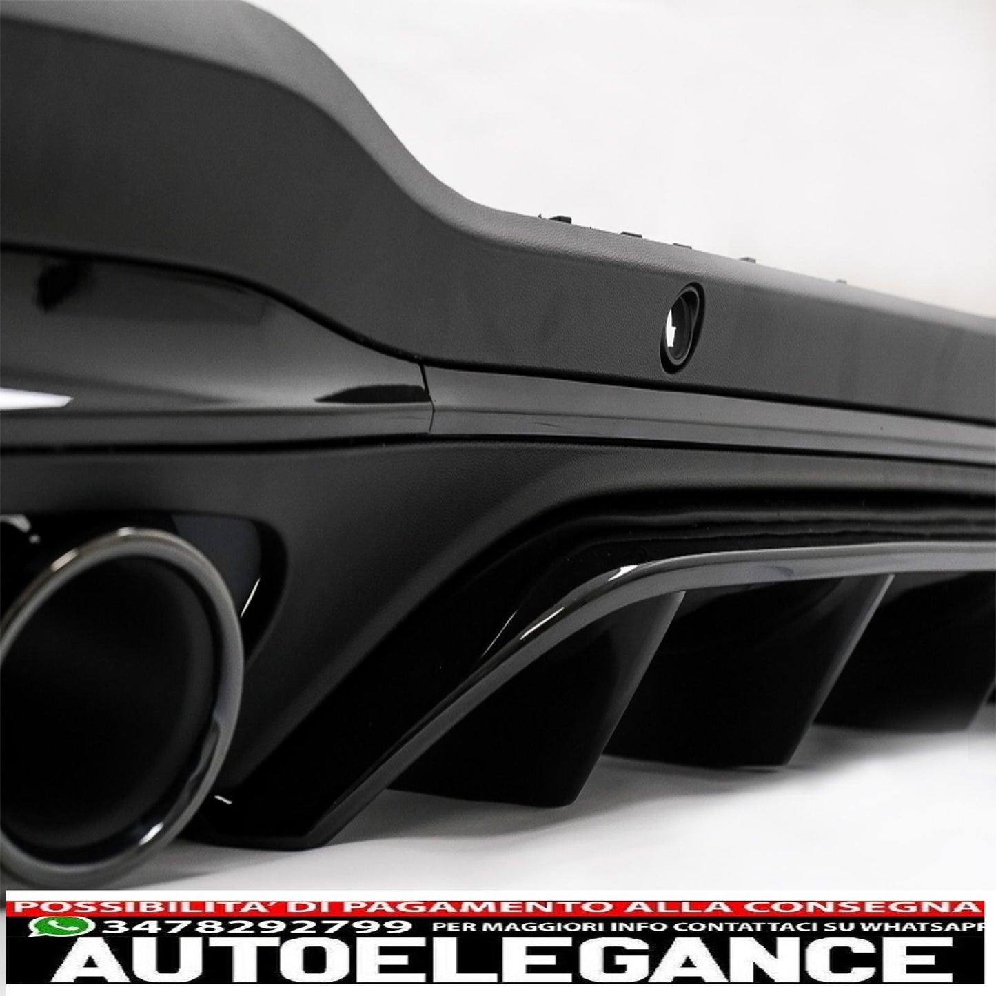 Rear diffuser with black exhaust tips suitable for mercedes glc suv x253 facelift (2020-) glc43 design night package 