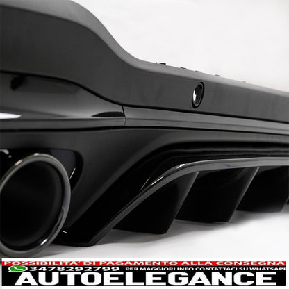 Rear diffuser with black exhaust tips suitable for mercedes glc suv x253 facelift (2020-) glc43 design night package 