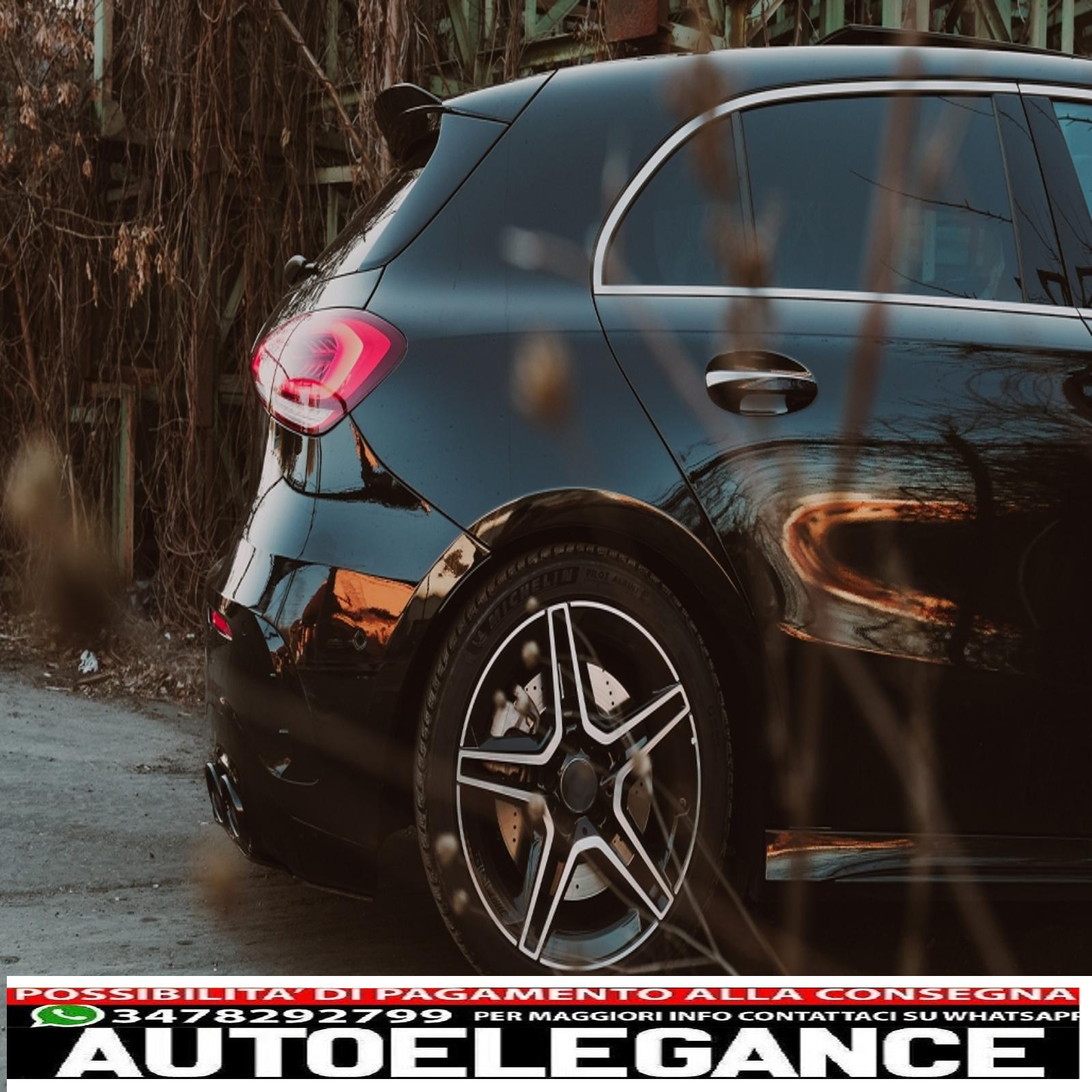 Alette paraurti posteriori flics alette laterali adatte per mercedes classe a w177 (04.2018-up) hatchback a35 design black edition AUTOELEGANCERICAMBI