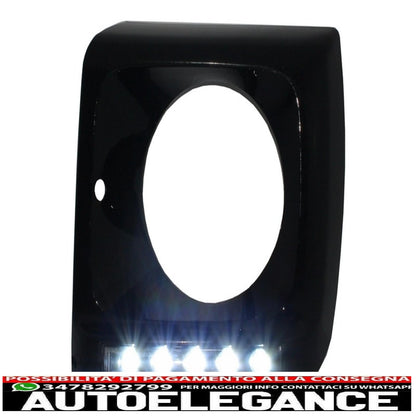 Coprifari neri led drl adatti per mercedes classe g w463 (1989-2012) g65 design con fari bi-xeno AUTOELEGANCERICAMBI