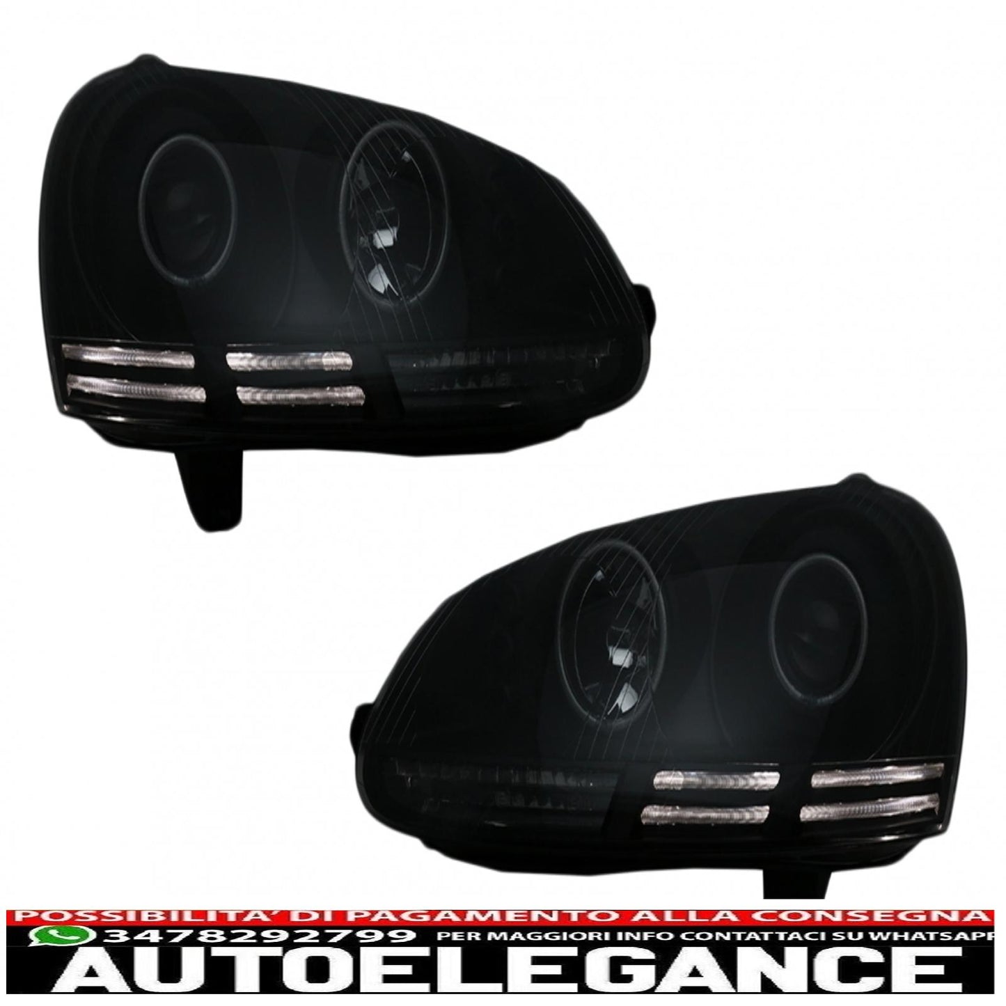 ccfl led headlights angel eye suitable for vw golf v 5 jetta 5 (2004-2009) black 