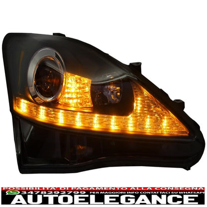 led drl headlights dynamic turn signals suitable for lexus is xe20 (2006-2013) black edition 