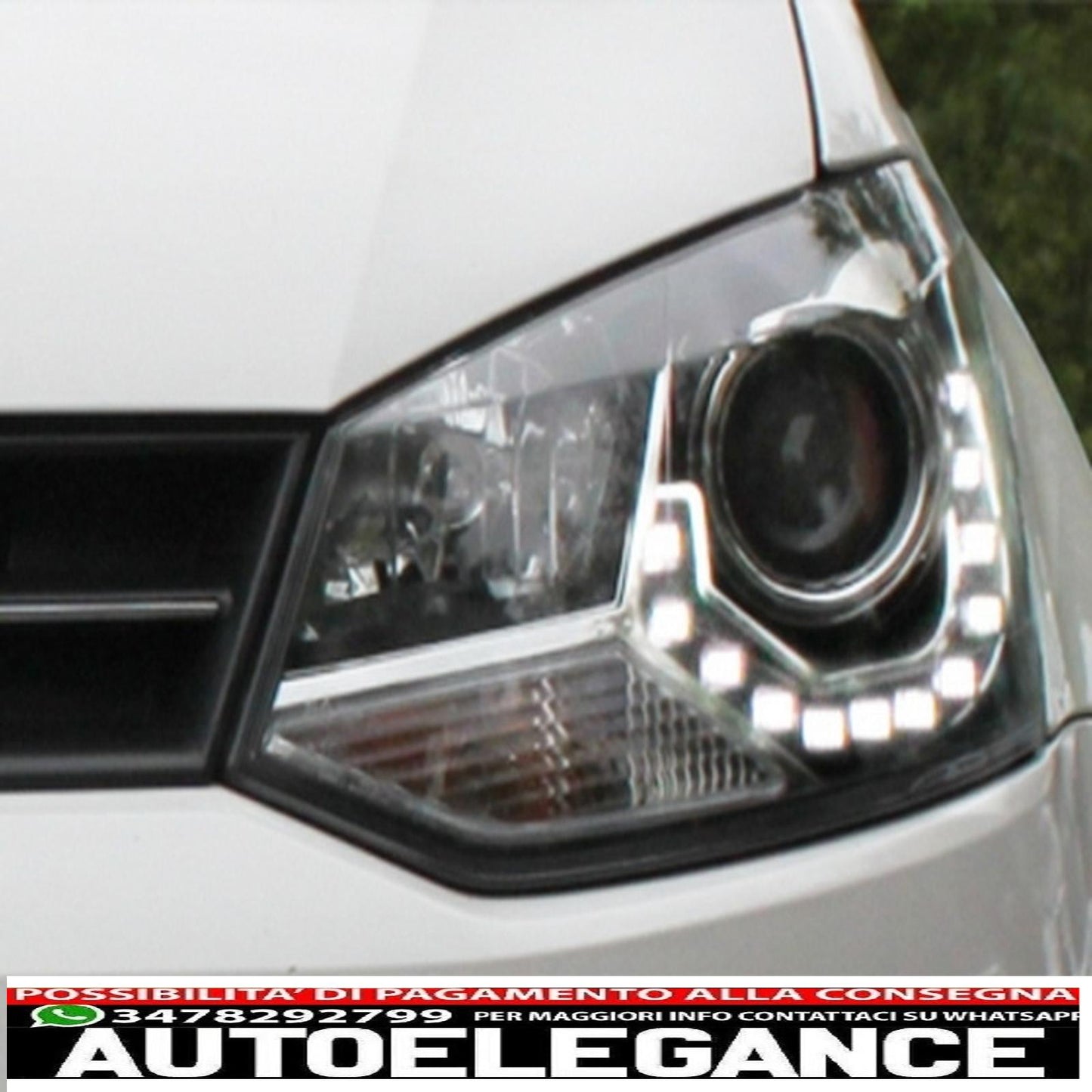 dayline headlights suitable for vw polo 6r 09+ led drl daytime running lights black optics