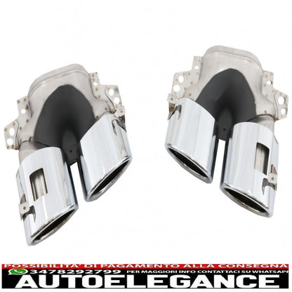 Rear bumper valance diffuser suitable for Mercedes A-Class W177 hatchback (2018-up) chrome exhaust tips