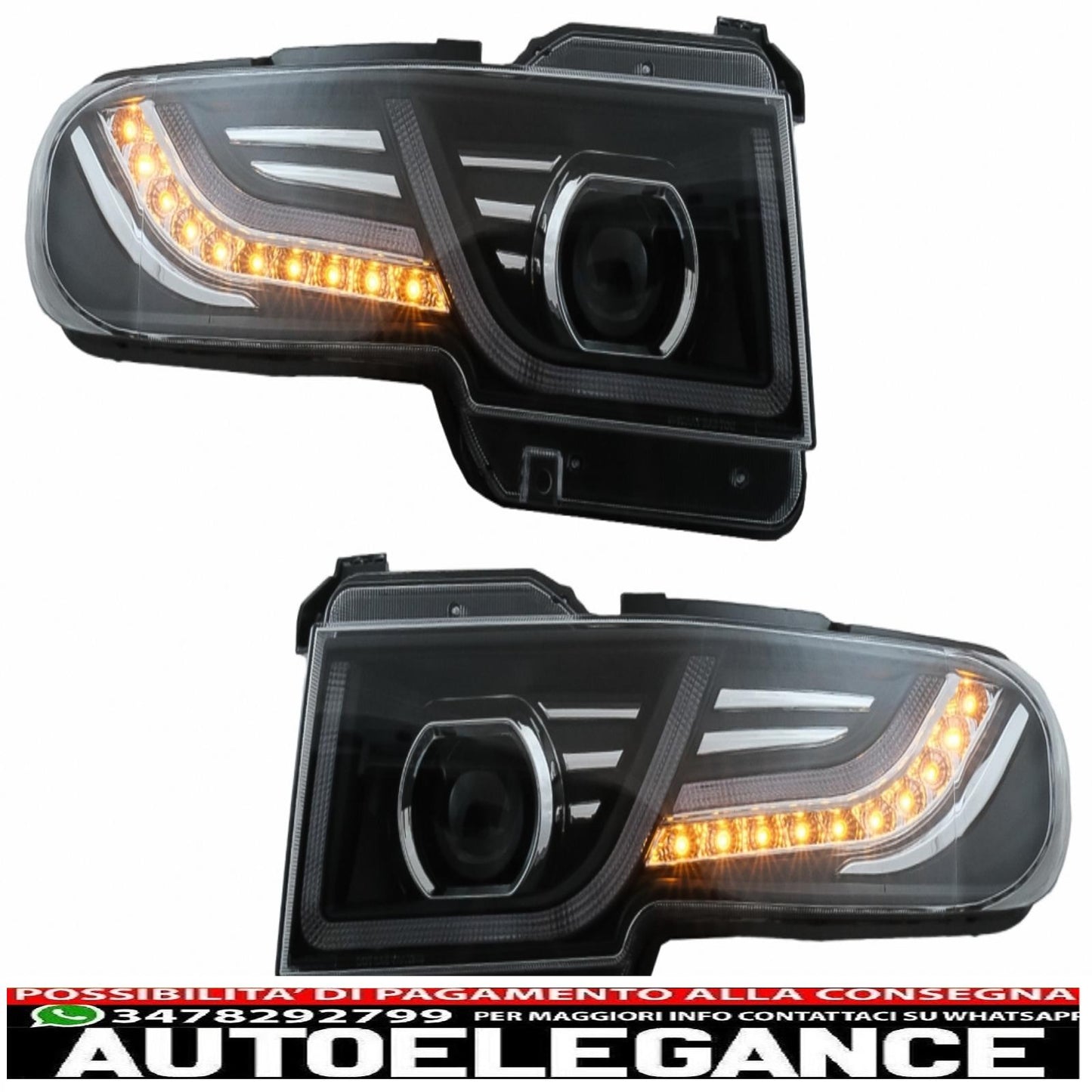 griglia anteriore con fari a led look bi-xeno adatta per toyota fj cruiser xj10 (2007-2015) con indicatori di direzione dinamici