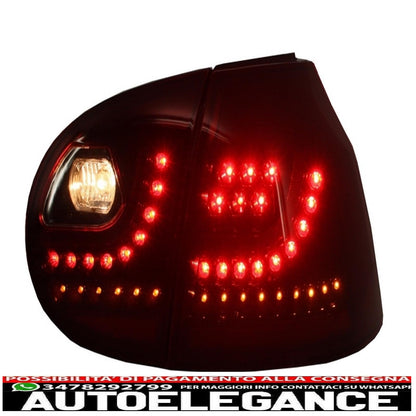 led rear lights suitable for vw golf v 5 (2004-2009) left hand drive (lhd) cherry red urban style