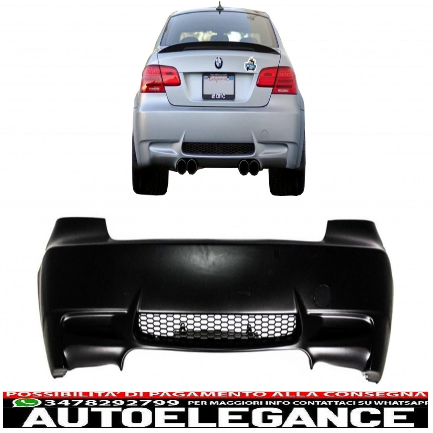 rear bumper suitable for bmw 3 series e92 e93 (2006-2010) m3 design without pdc