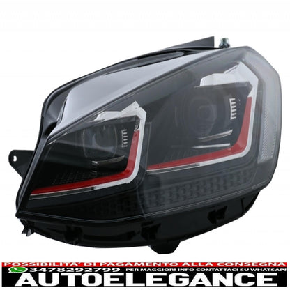 central grille without badge suitable for vw golf 7.5 vii facelift (2017-up) with led headlights dynamic sequential cornering lights gti design 