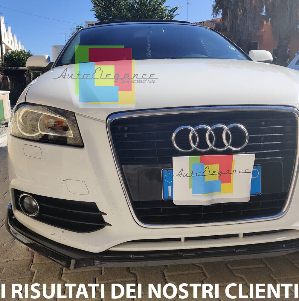AUDI A3 8P 2009-2013 LIP SPOILER SOTTO PARAURTI ANTERIORE ABS NERO SPLITTER - V- AUTOELEGANCERICAMBI