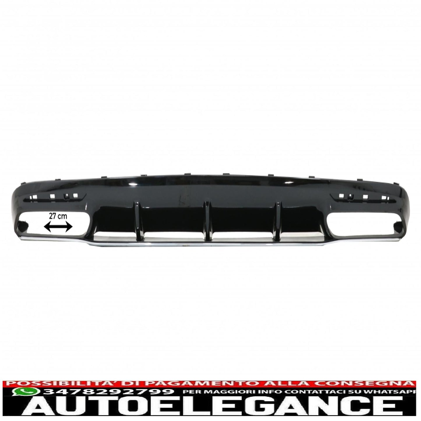 Rear Bumper Air Diffuser with Chrome Muffler Tips Fit for Mercedes S-Class C217 Coupe (2014-2020) S63 Facelift Design