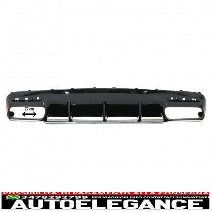 Rear Bumper Air Diffuser with Chrome Muffler Tips Fit for Mercedes S-Class C217 Coupe (2014-2020) S63 Facelift Design